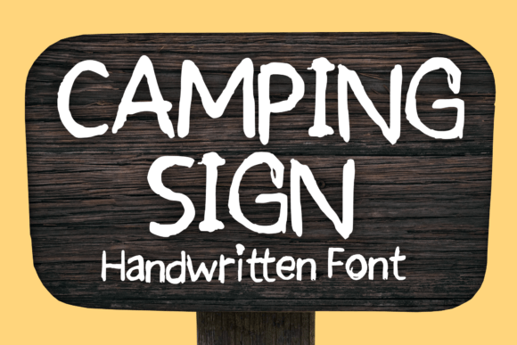 Camping Sign: A Playful Grunge Handwritten Font for Modern Design