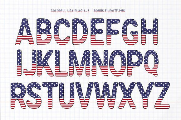 Colorful USA Flag Font: Vintage Charm for Modern Design
