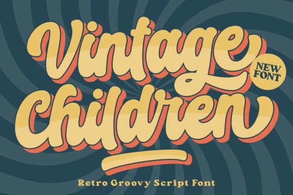 Unlock Groovy Design with Vintage Children Typography